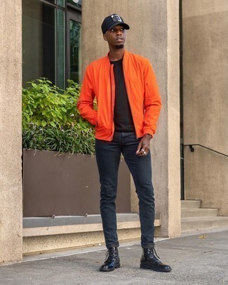 Comment porter un blouson aviateur orange