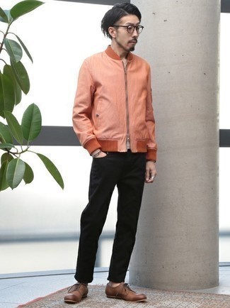 Comment porter un blouson aviateur orange