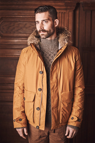 Comment porter une veste orange pour un style decontractés quand il fait frais