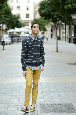 Comment porter un pantalon orange pour un style decontractés en automne