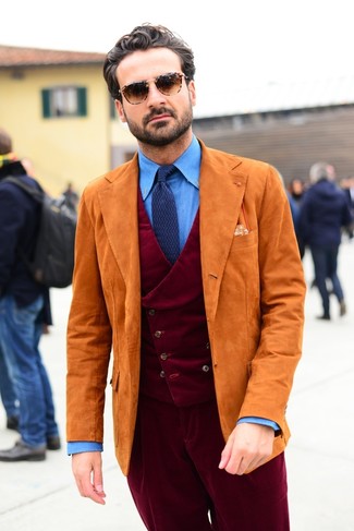 Comment porter une veste en daim orange