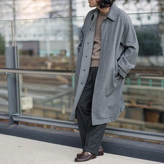 Pantalon de costume en laine gris foncé Asos