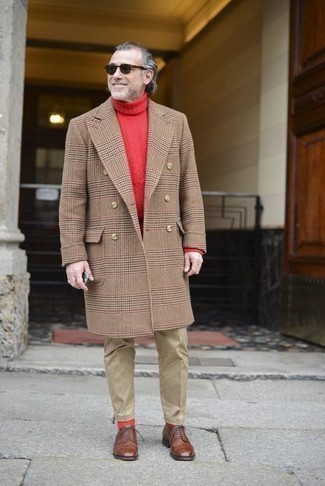 Pull à col roulé en laine en tricot rouge Vivienne Westwood