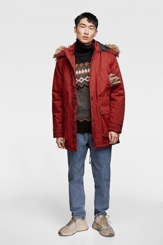 Comment porter une parka avec un jean quand il fait froid