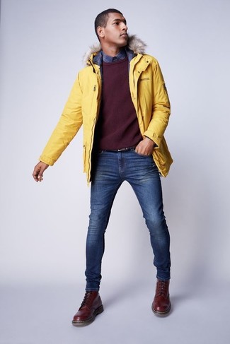Comment porter une parka avec un jean quand il fait froid