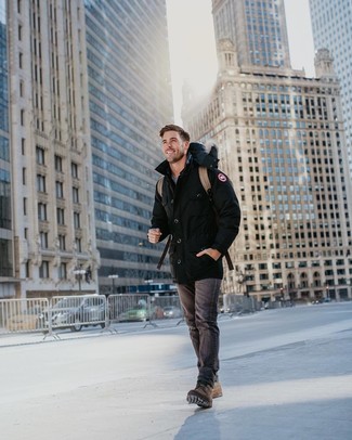 Comment porter une parka avec un jean quand il fait froid
