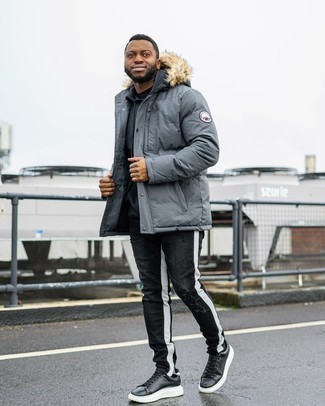 Comment porter une parka avec un jean quand il fait froid