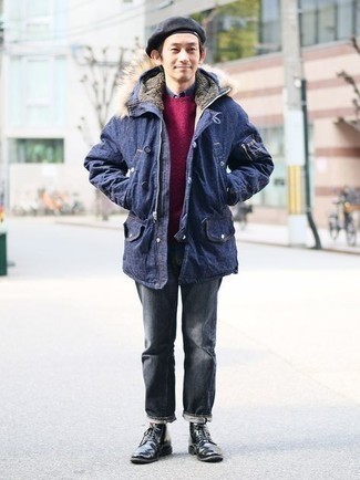 Comment porter une parka avec un jean quand il fait froid