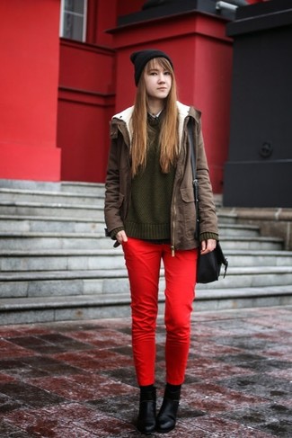 Pantalon slim rouge Piazza Sempione