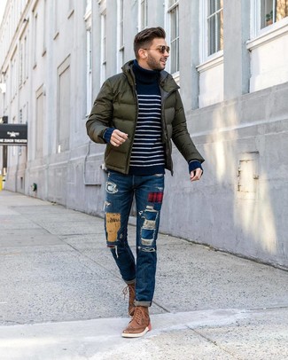 Comment porter un jean à patchwork pour un style chic decontractés quand il fait froid