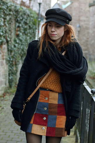Comment porter une jupe à patchwork quand il fait frais à 30 ans