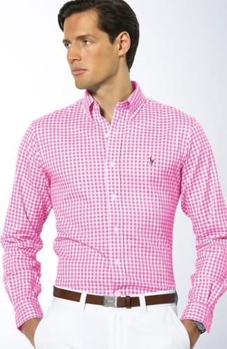 Comment porter une chemise à manches longues en vichy rose