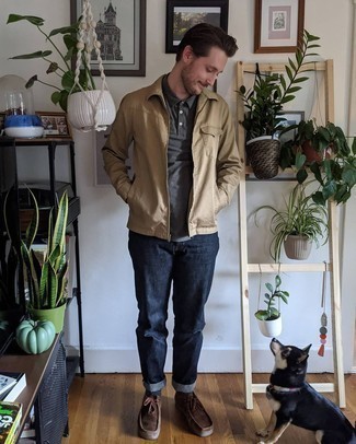 Comment porter un polo avec une veste harrington