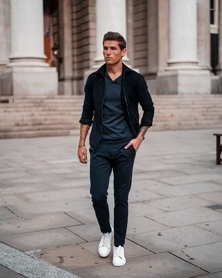 Comment porter un polo avec une veste harrington