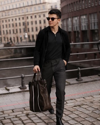 Comment porter un polo avec une veste harrington