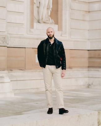 Comment porter un polo avec une veste harrington