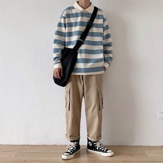 Comment porter un pull à col polo avec un pantalon cargo