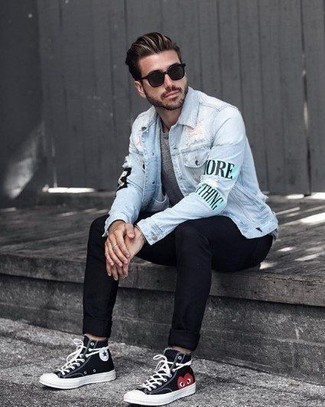 Comment porter une veste en jean imprimée