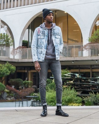 Comment porter une veste en jean imprimée