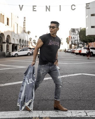 Comment porter une veste en jean imprimée