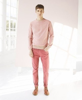 Pull à col rond rose ONLY & SONS