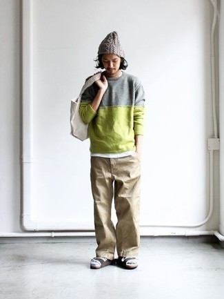 Bonnet en tricot gris Kenzo