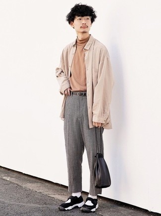 Pantalon chino à carreaux gris ASOS DESIGN