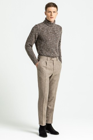 Pantalon chino en laine marron clair Dolce & Gabbana