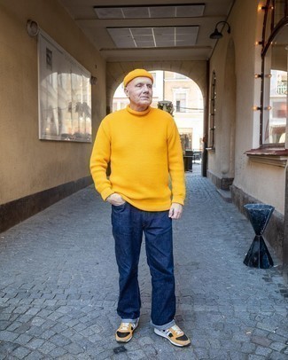Pull à col roulé en tricot jaune Boris Bidjan Saberi