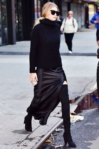 Jupe en soie noire Givenchy