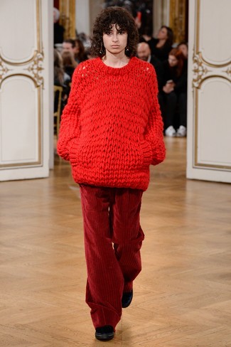 Pull surdimensionné en tricot rouge Twin-Set