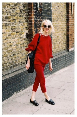Pantalon slim rouge Twin-Set