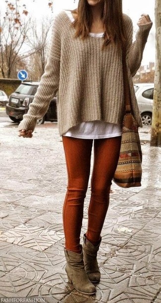 Pull surdimensionné en tricot marron clair Givenchy