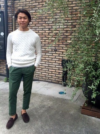 Pantalon chino vert foncé Fay