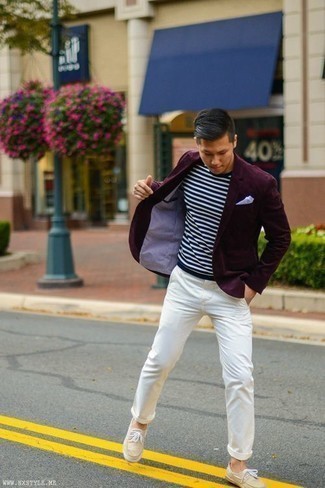 Comment porter un blazer rouge pour un style decontractés quand il fait chaud