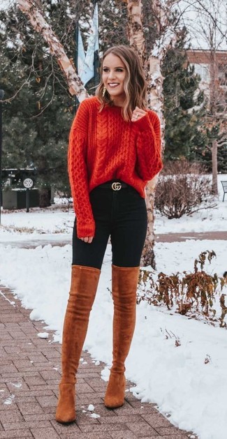 Comment porter un pull torsadé rouge