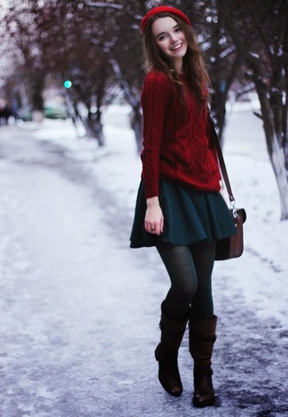 Comment porter un pull torsadé rouge