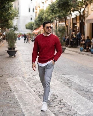 Comment porter un pull torsadé rouge