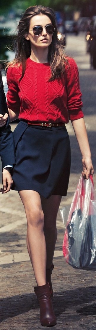 Comment porter un pull torsadé rouge
