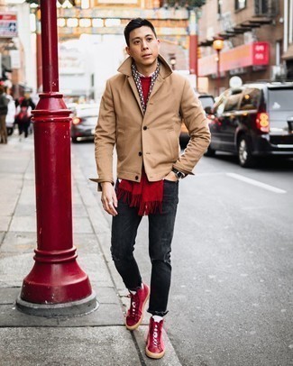 Comment porter des baskets montantes en toile rouges