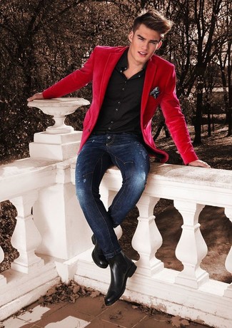 Comment porter une veste rouge pour un style decontractés