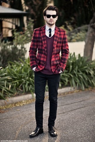 Comment porter une veste écossaise rouge