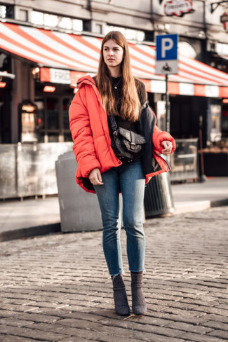 Comment porter une doudoune rouge