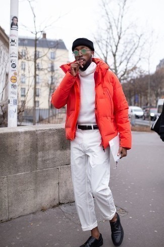 Comment porter une doudoune rouge pour un style chic decontractés quand il fait froid