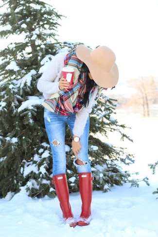Comment porter des bottes de pluie rouges