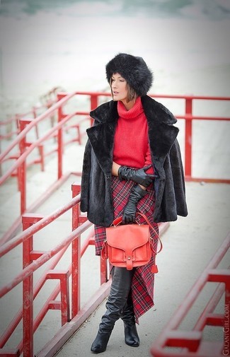 Comment porter un pull à col roulé rouge pour un style elégantes