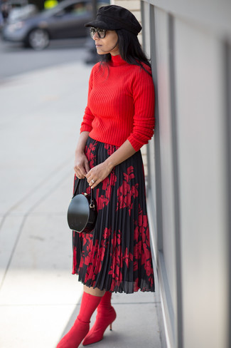 Comment porter un pull à col roulé rouge