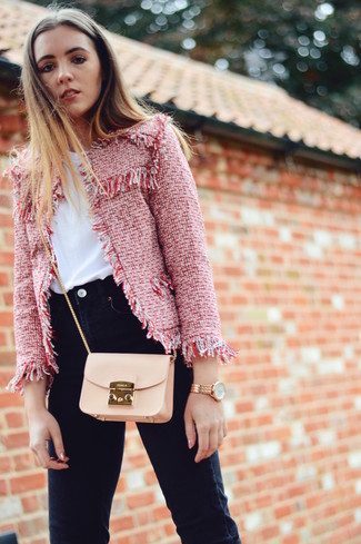 Comment porter une veste en tweed rouge