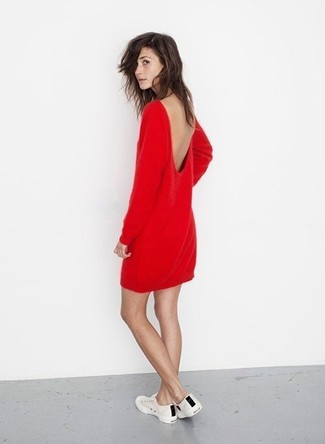Robe droite rouge