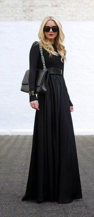 Robe longue noire Helmut Lang